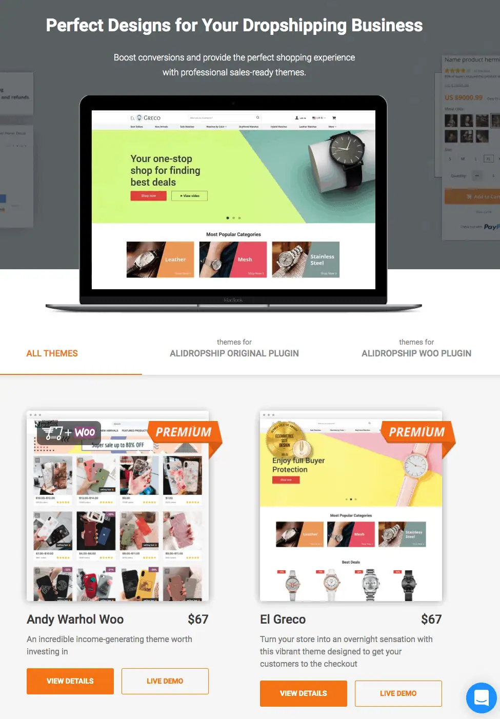 AliDropship Themes selection