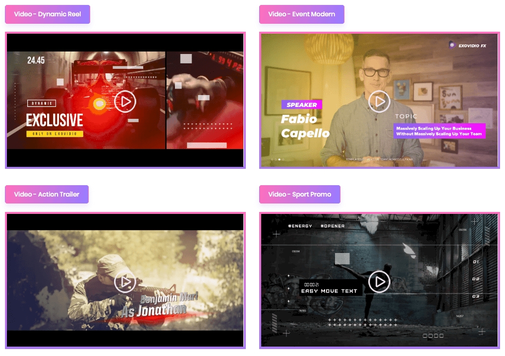 Exovidio FX Animation Video Templates