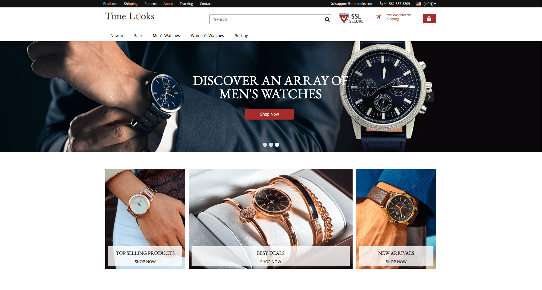 Timelooks.com homepage