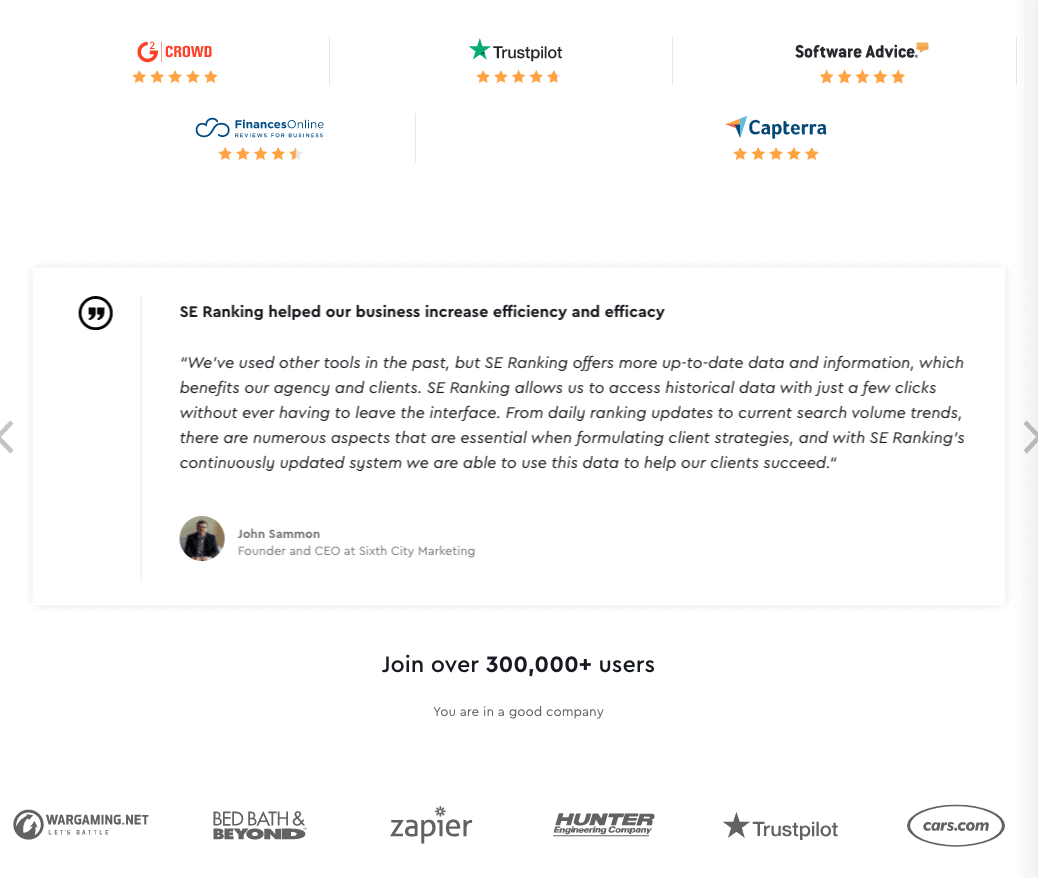 SE Ranking Customer Feedback