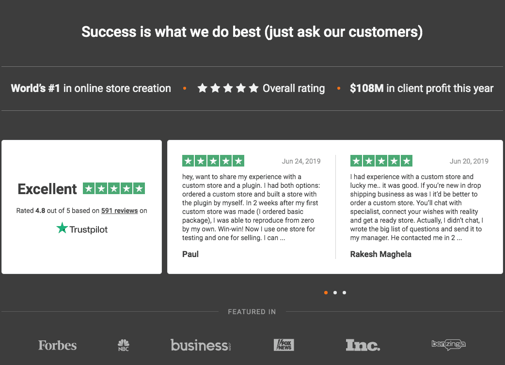 Customer Review Testimonials