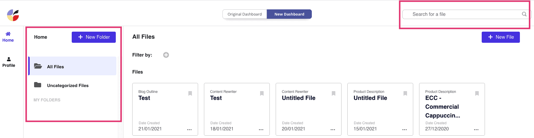 Copysmith new interface