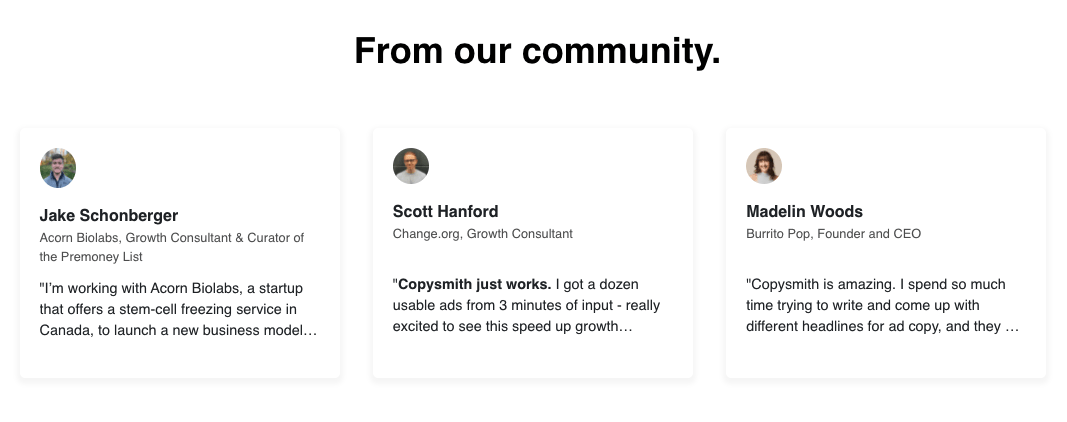 copysmith testimonials