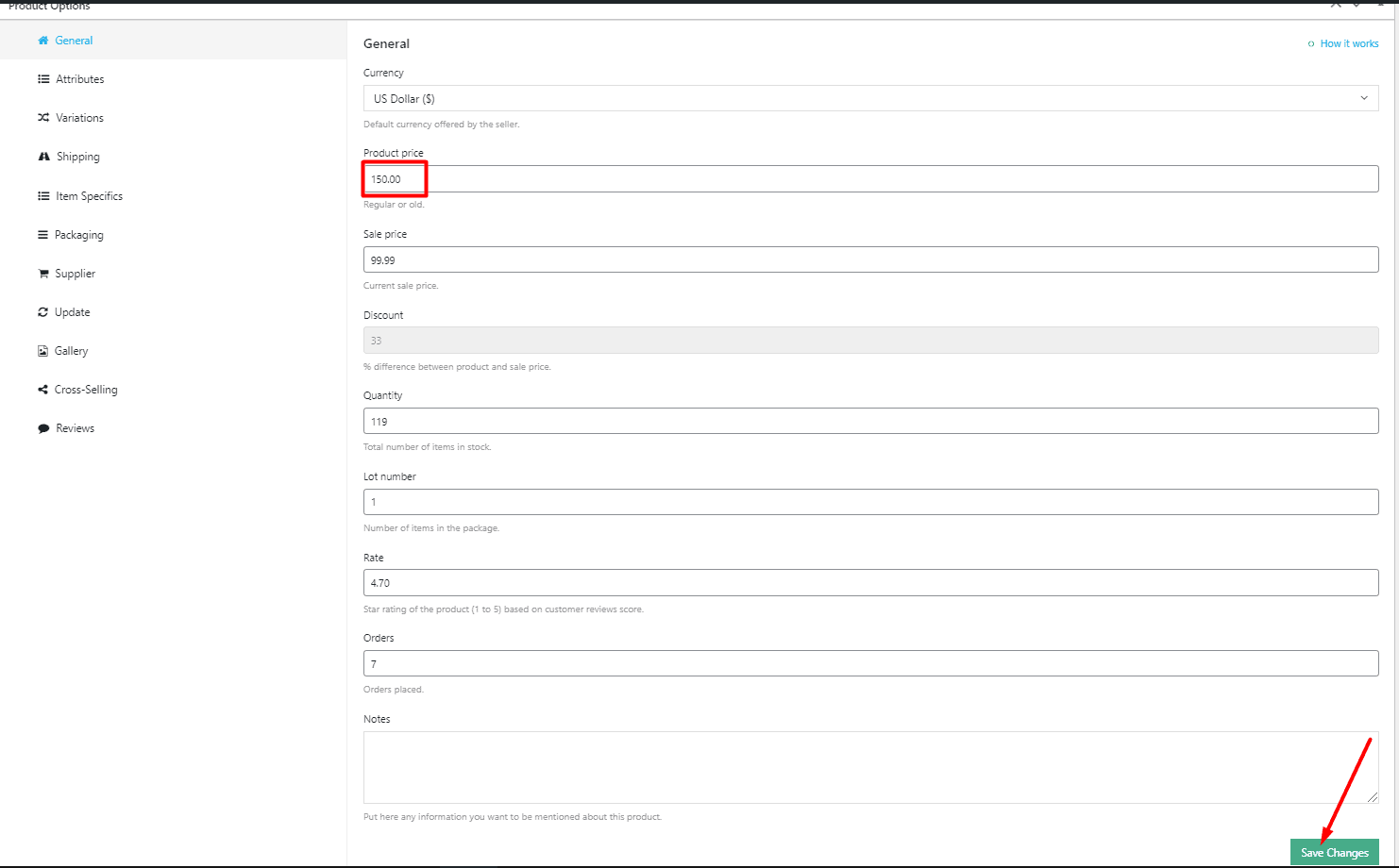 Setting product prices