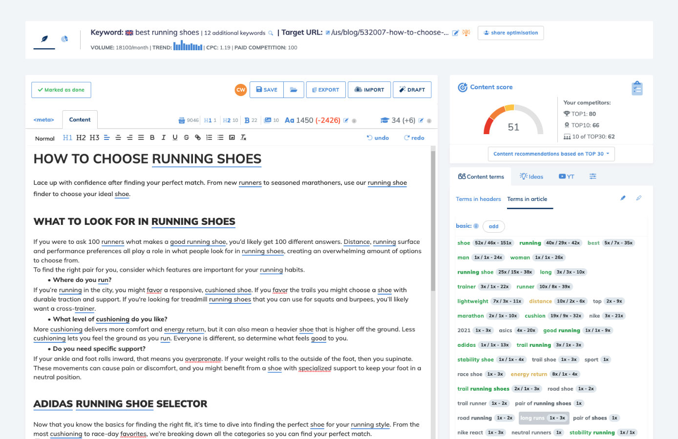Neuron Writer NLP Content Editor